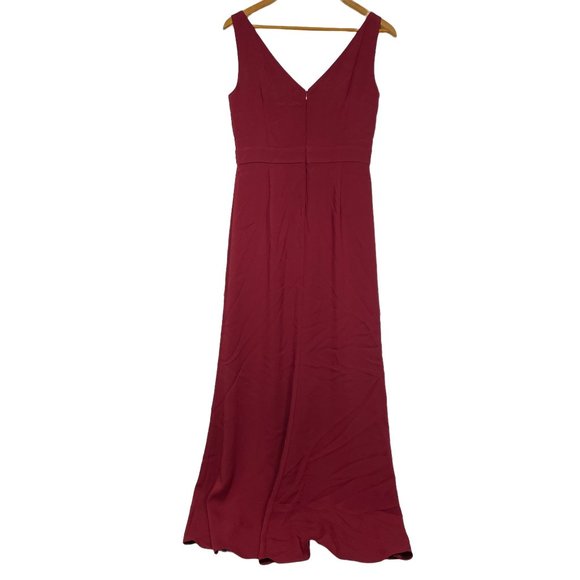Ann Taylor Fuax Wrap Maxi Evening Gown Size 4 Crimson Bridesmaid Wedding NWT - Picture 2 of 14